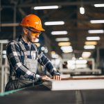 Engineer working on a machine